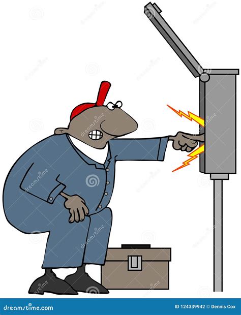 circuit breaker box with electricity bolt cartoon|Circuit Breaker Cartoons and Comics .